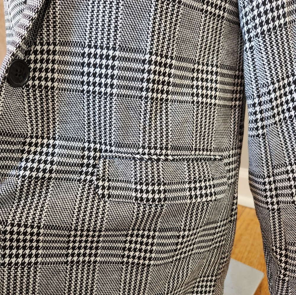 Gray plaid longline blazer size S - Picture 2 of 4
